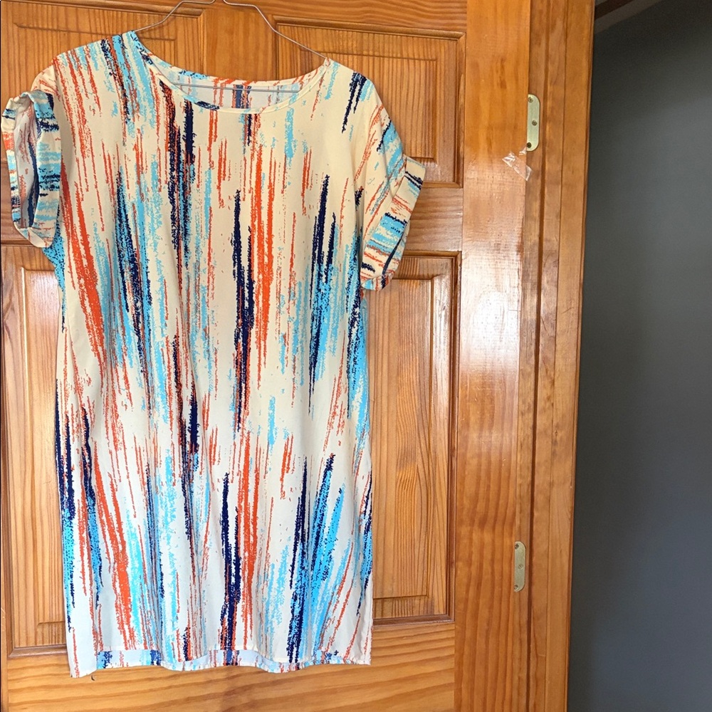 Colorful Striped Short Sleeve Dress